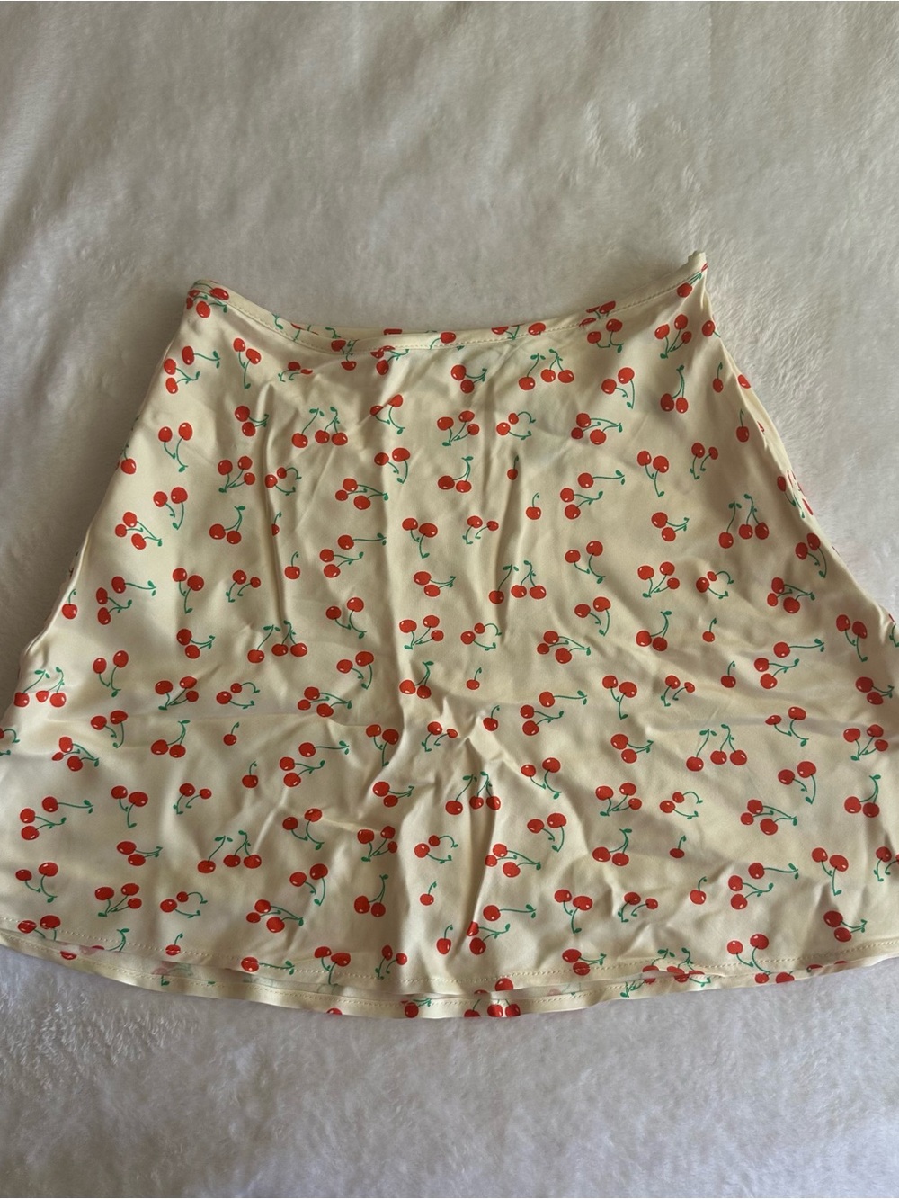 Zara Cherry Satin Mini Skirt